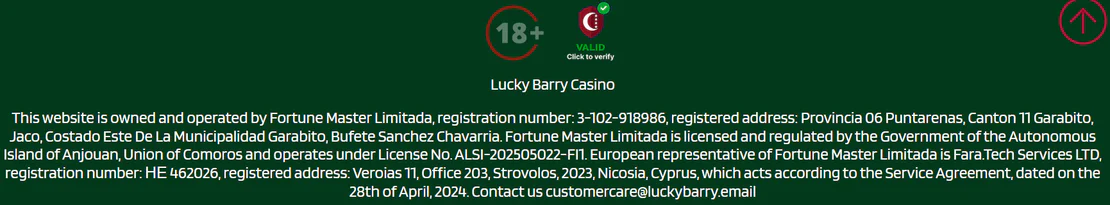 lucky barry casino licence
